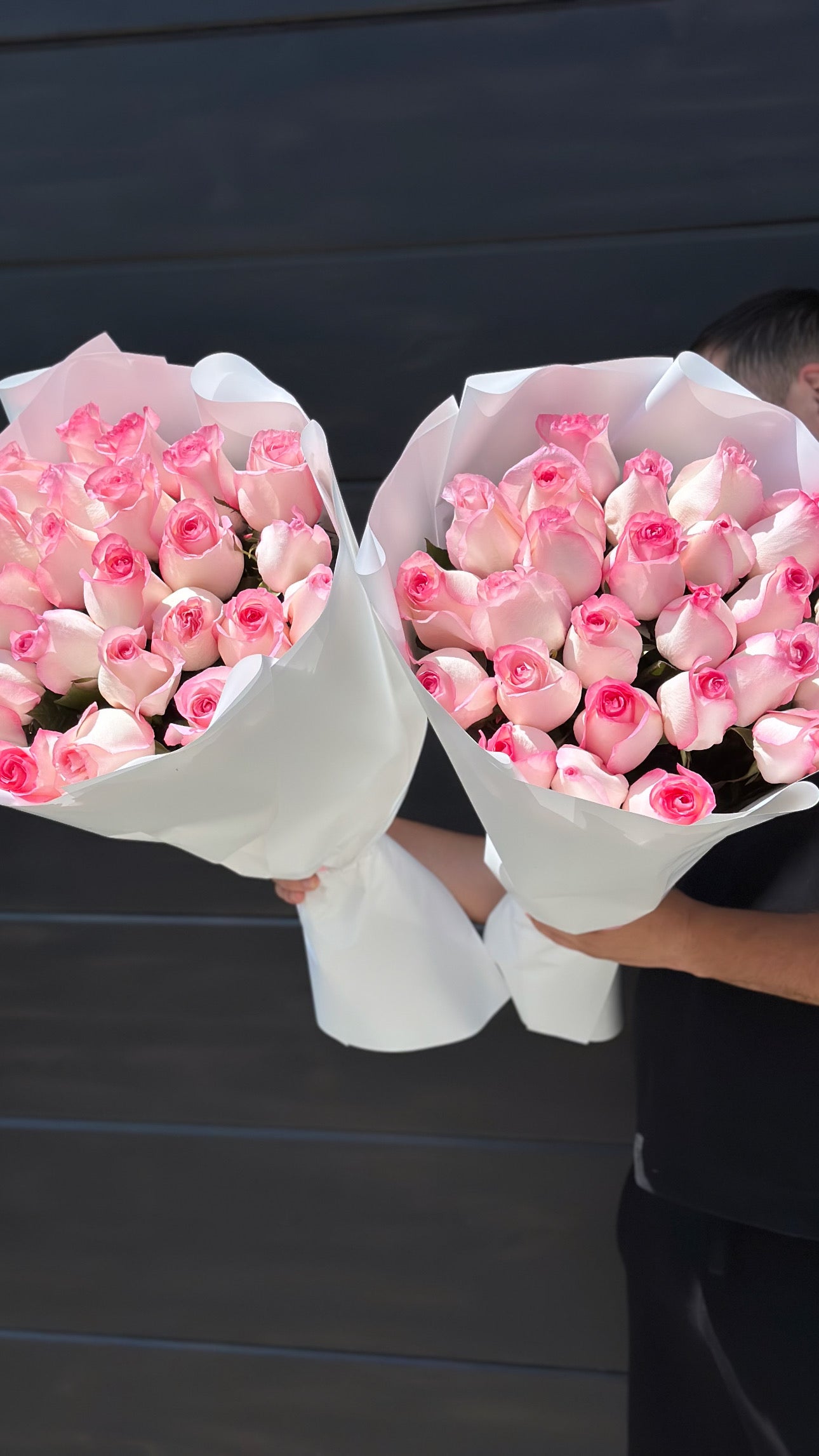 Buchet de trandafiri roz premium Bulevard – TerraFlorra