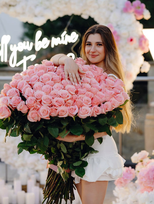 Buchet de trandafiri roz premium Besweet – TerraFlorra