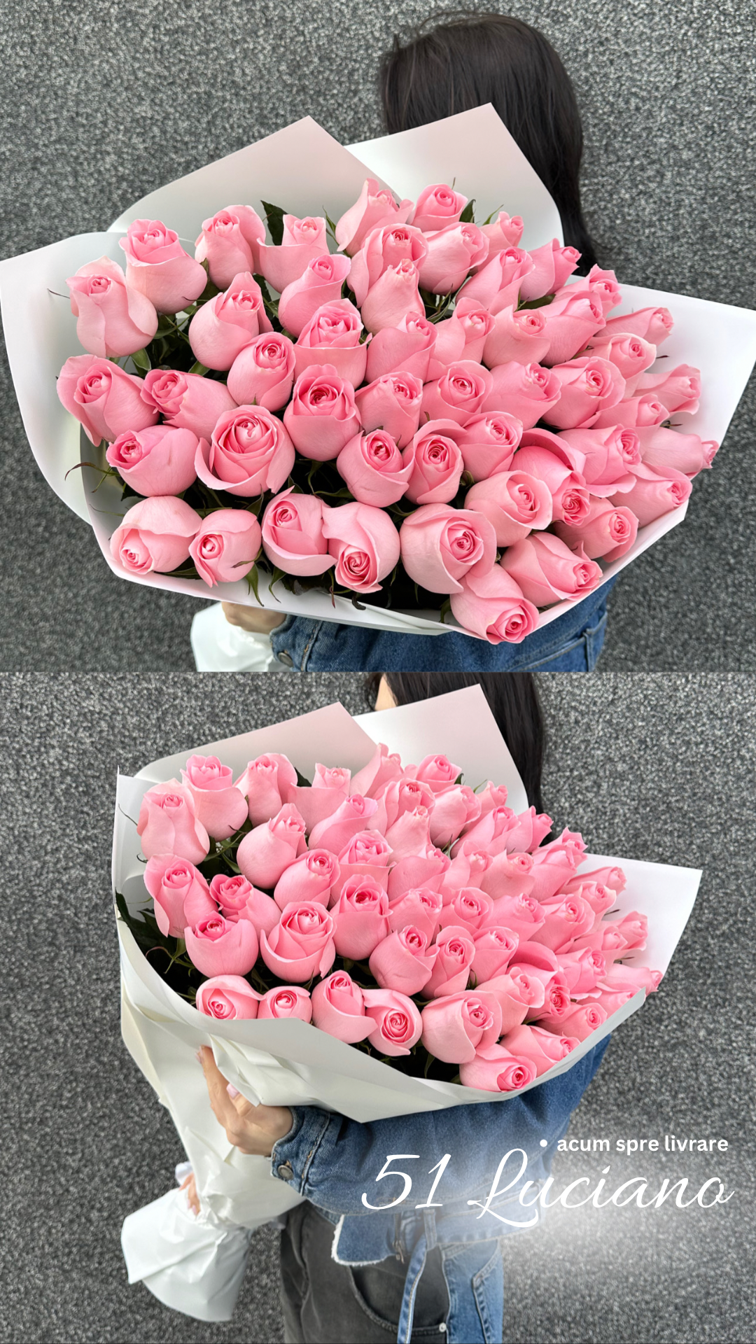 Buchet de trandafiri roz premium Luciano – TerraFlorra