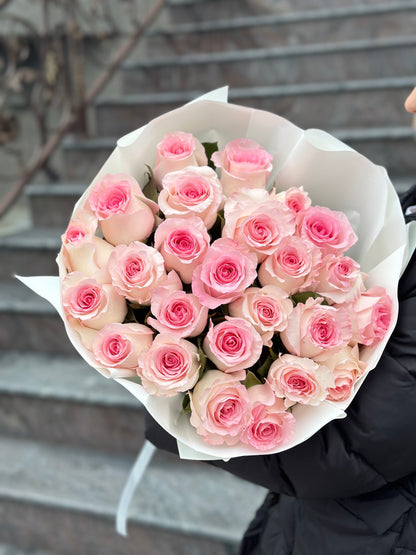 Buchet de trandafiri roz premium Mandala – TerraFlorra