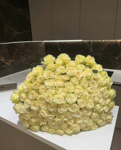 Buchet de trandafiri albi premium Mondial – TerraFlorra