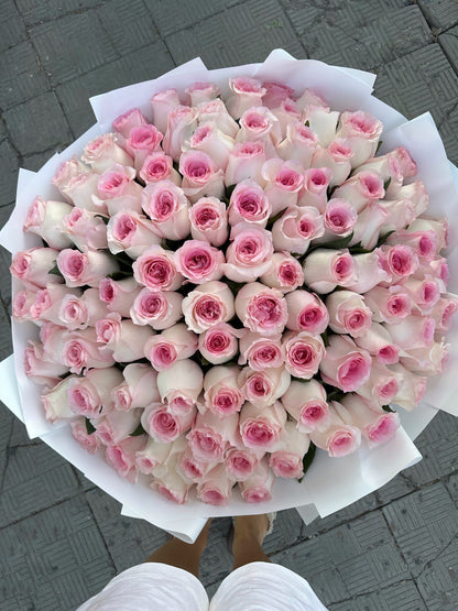 Buchet de trandafiri roz premium Mandala – TerraFlorra