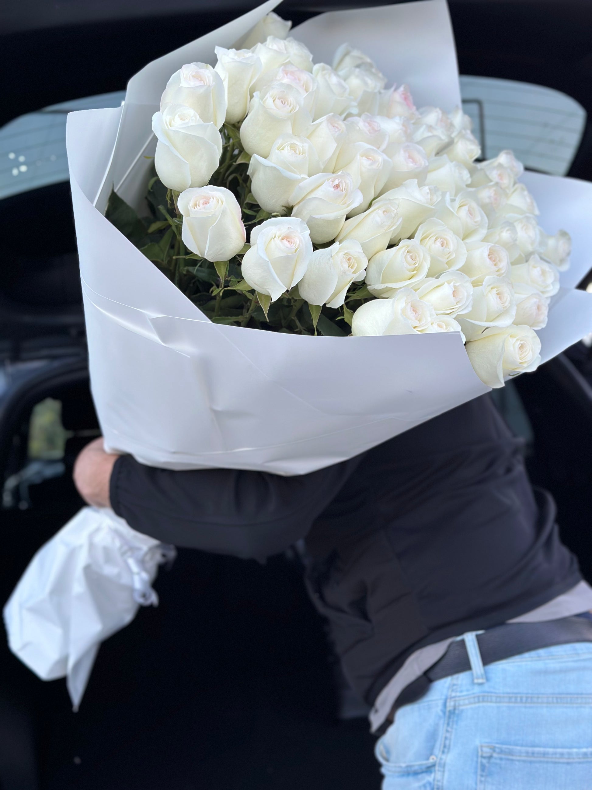 Buchet de trandafiri albi premium Alba – TerraFlorra