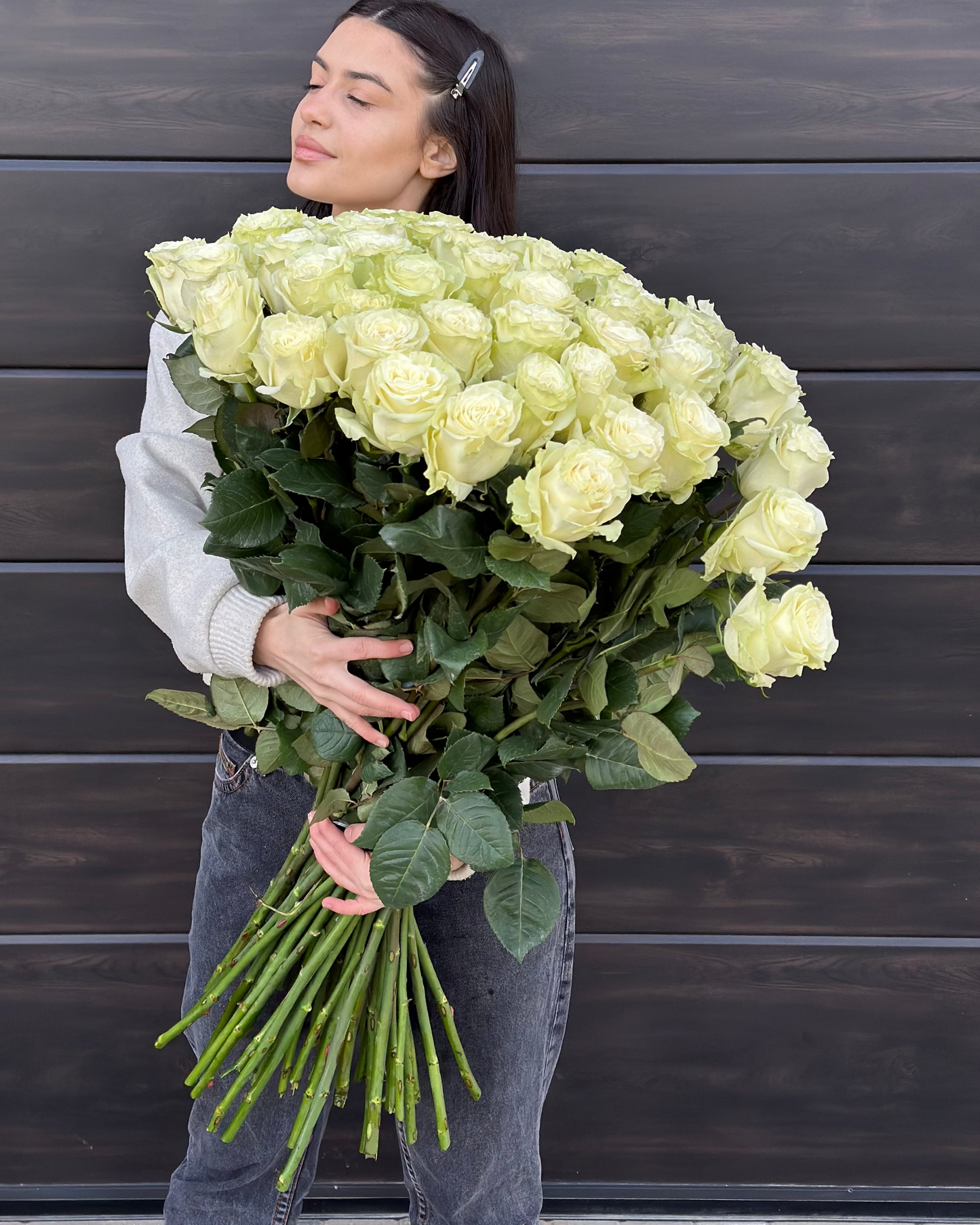 Buchet de trandafiri albi premium Mondial – TerraFlorra