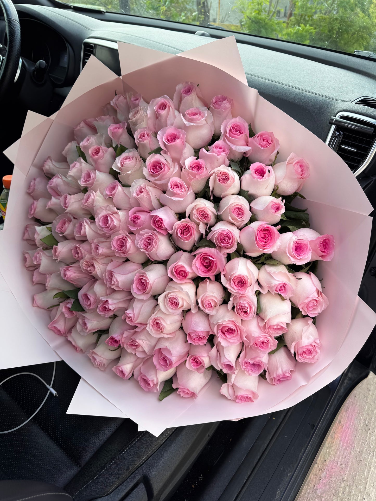 Buchet de trandafiri roz premium Mandala – TerraFlorra