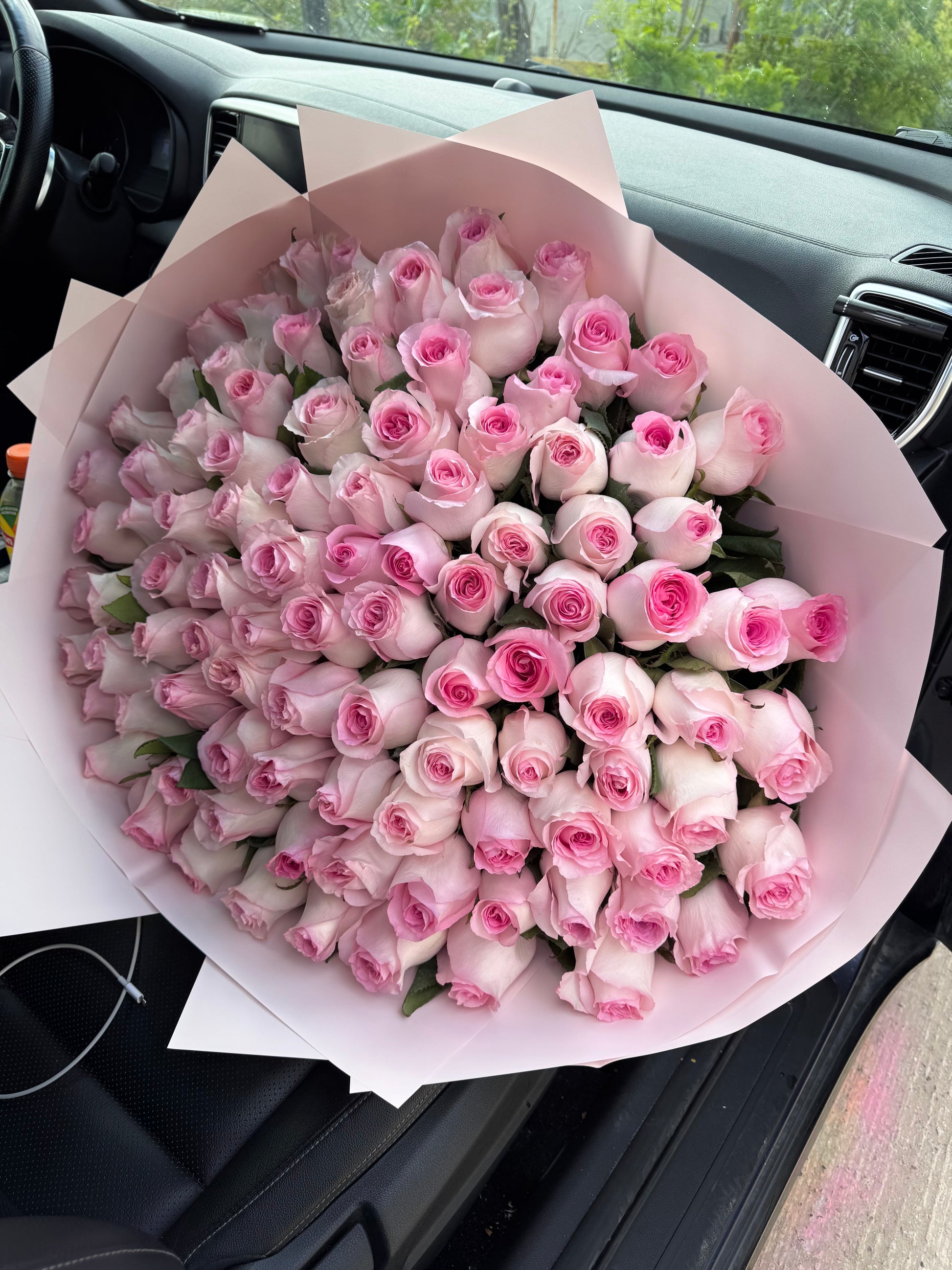 Buchet de trandafiri roz premium Mandala – TerraFlorra