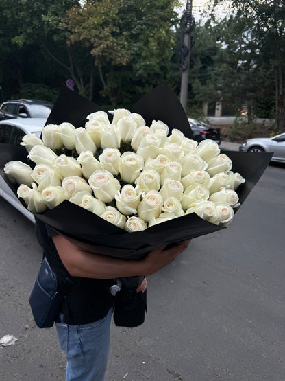 Buchet de trandafiri albi premium Alba – TerraFlorra