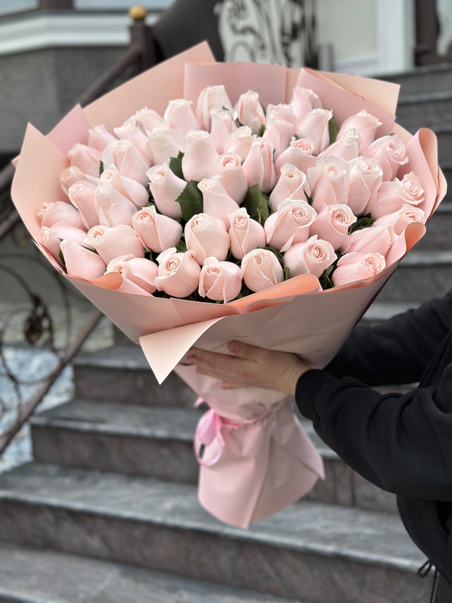 Buchet de trandafiri roz premium Pomarosa – TerraFlorra